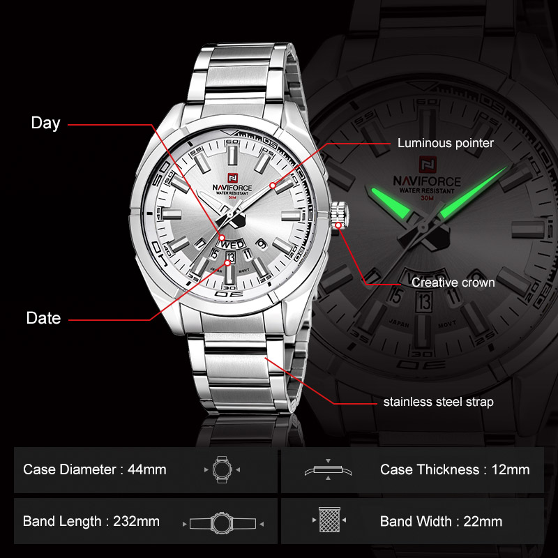 NAVIFORCE Marka Erkek Saatler  - Luxury Watch Maker incelemesi ve fiyatı